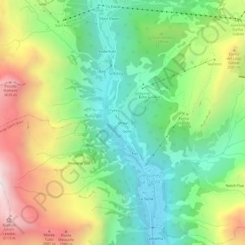 Carte topographique Orsia, altitude, relief