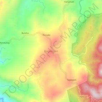 Carte topographique Rogongon, altitude, relief