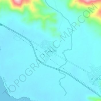 Carte topographique El Cayaco, altitude, relief