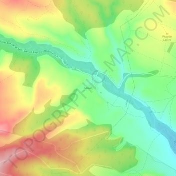 Carte topographique Boisán, altitude, relief