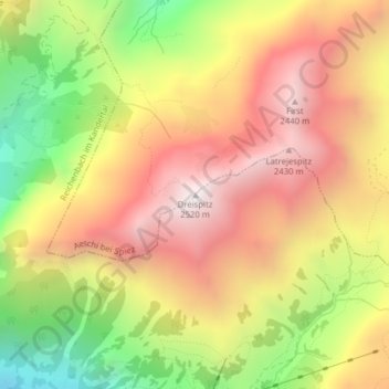 Carte topographique Reichenbach im Kandertal, altitude, relief