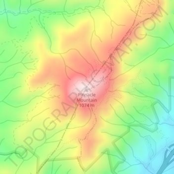 Carte topographique Buffalo Mountain, altitude, relief