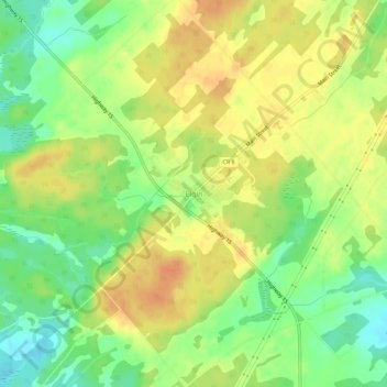 Carte topographique Elgin, altitude, relief