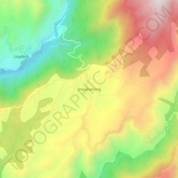 Carte topographique Impahanong, altitude, relief
