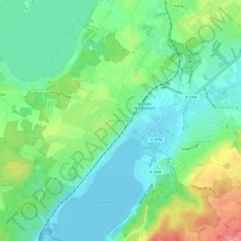 Carte topographique Hechendorf, altitude, relief