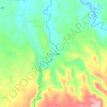 Carte topographique Lau Tepu, altitude, relief