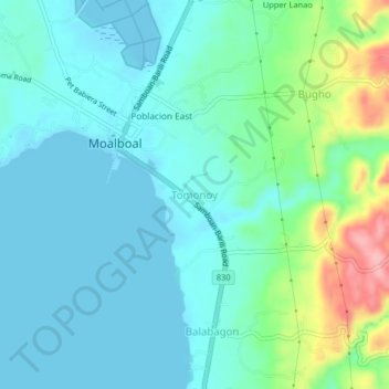 Carte topographique Tomonoy, altitude, relief