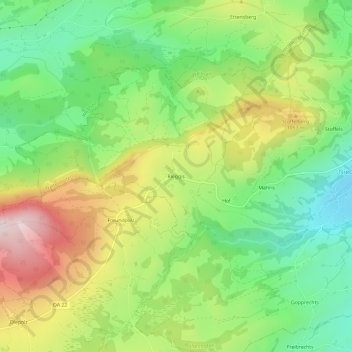 Carte topographique Rieggis, altitude, relief