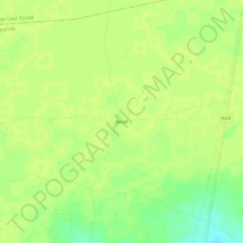 Carte topographique Asraf, altitude, relief