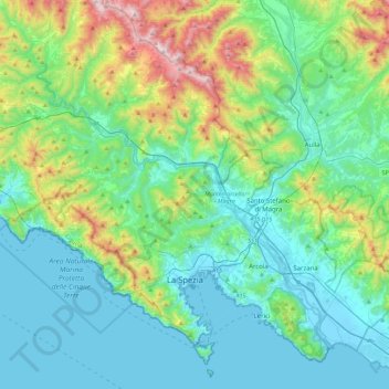 Carte topographique Follo, altitude, relief
