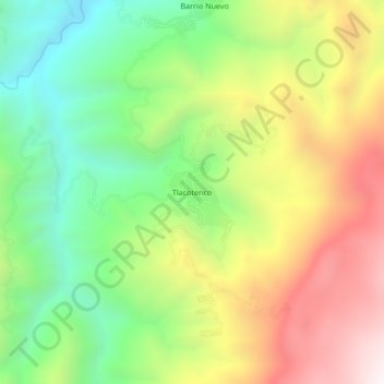 Carte topographique Tlacotenco, altitude, relief