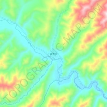 Carte topographique 吉卡乡, altitude, relief