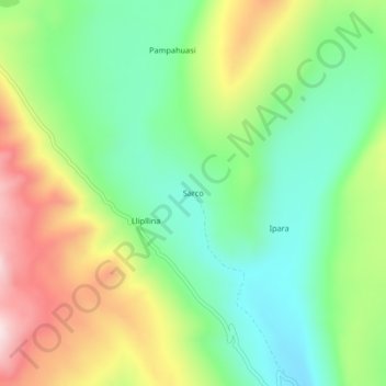 Carte topographique Sarco, altitude, relief