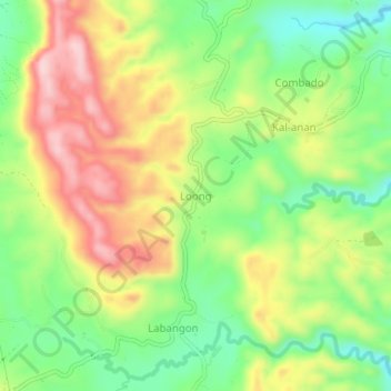 Carte topographique Loong, altitude, relief
