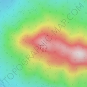 Carte topographique Mount Riddell, altitude, relief