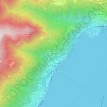 Carte topographique Donego, altitude, relief