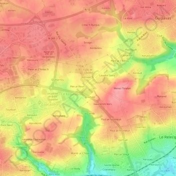 Carte topographique Salanguis, altitude, relief