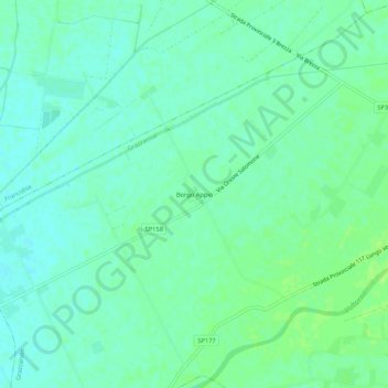 Carte topographique Borgo Appio, altitude, relief