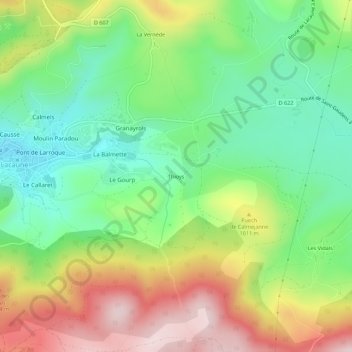 Carte topographique Thioys, altitude, relief