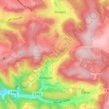 Carte topographique Scharpschnute, altitude, relief