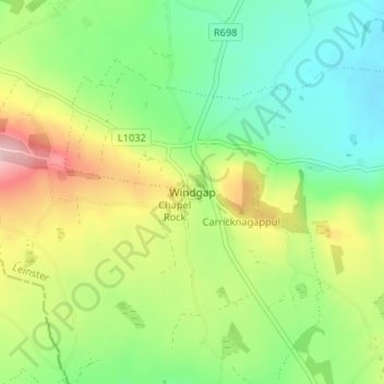 Carte topographique Windgap, altitude, relief