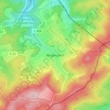 Carte topographique Wilgersdorf, altitude, relief