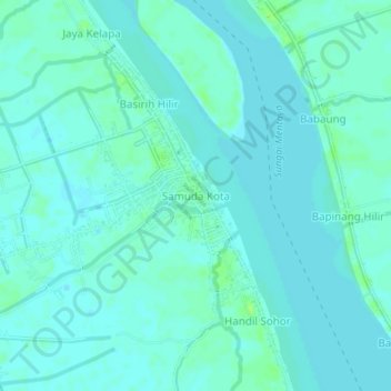 Carte topographique Samuda Kota, altitude, relief