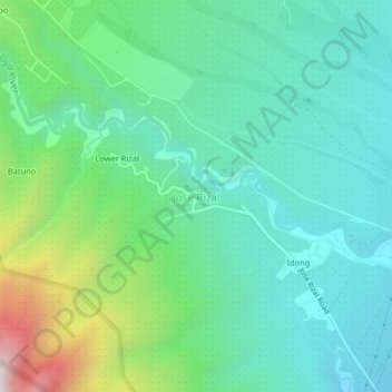 Carte topographique Jose Rizal, altitude, relief
