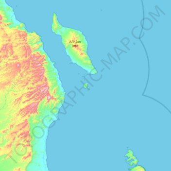 Carte topographique Isla San Fransisco, altitude, relief
