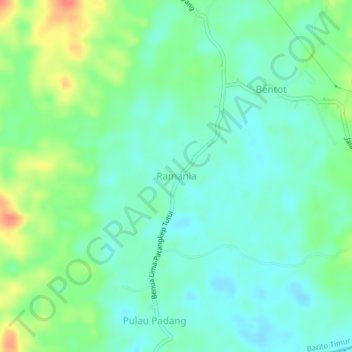 Carte topographique Ramania, altitude, relief