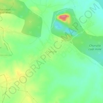 Carte topographique Churulia, altitude, relief