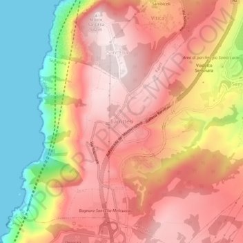 Carte topographique Barritteri, altitude, relief