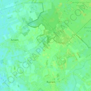 Carte topographique Witteveen, altitude, relief