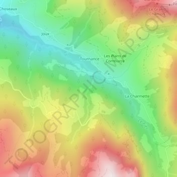 Carte topographique Cascade de Burgeat, altitude, relief