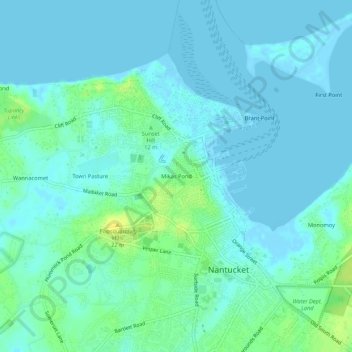 Carte topographique Mikas Pond, altitude, relief
