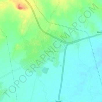 Carte topographique Baharagora, altitude, relief