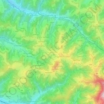 Carte topographique Sternenberg, altitude, relief