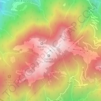 Carte topographique Monte Gambarogno, altitude, relief