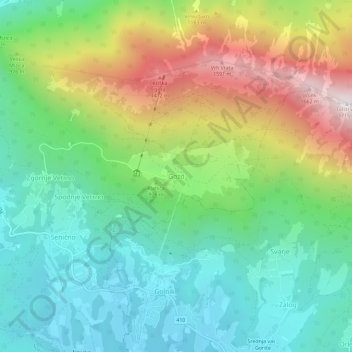 Carte topographique Gozd, altitude, relief
