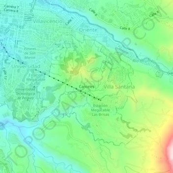 Carte topographique Canceles, altitude, relief