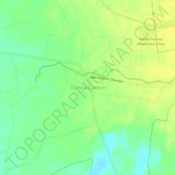 Carte topographique Zamora Caletón, altitude, relief