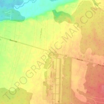 Carte topographique El Tepual, altitude, relief