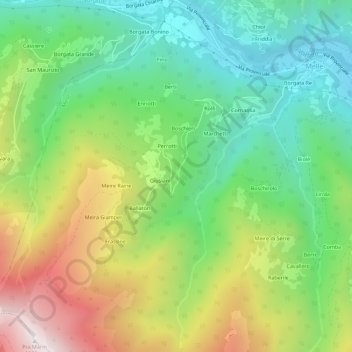 Carte topographique Norastra, altitude, relief
