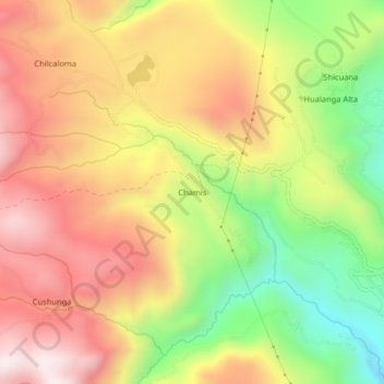 Carte topographique Chamis, altitude, relief