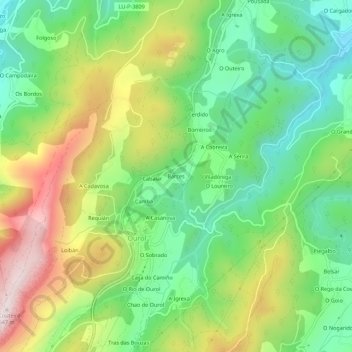 Carte topographique Barces, altitude, relief