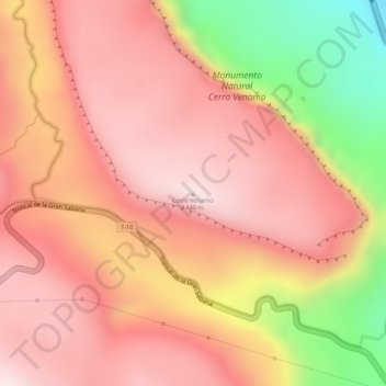 Carte topographique Mount Venamo, altitude, relief