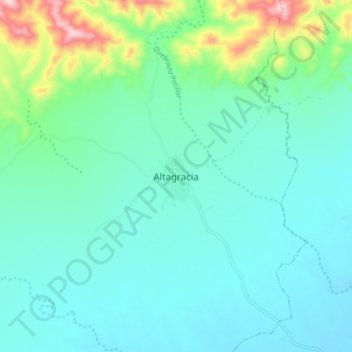 Carte topographique Altagracia, altitude, relief