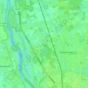 Carte topographique Rande, altitude, relief