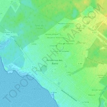 Carte topographique Taluque, altitude, relief