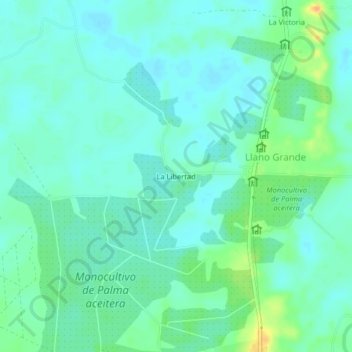 Carte topographique La Libertad, altitude, relief